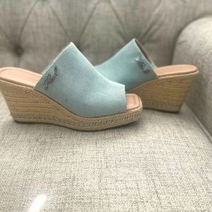 Karl Lagerfield Corissa Slip On Espadrille Wedge Sandals